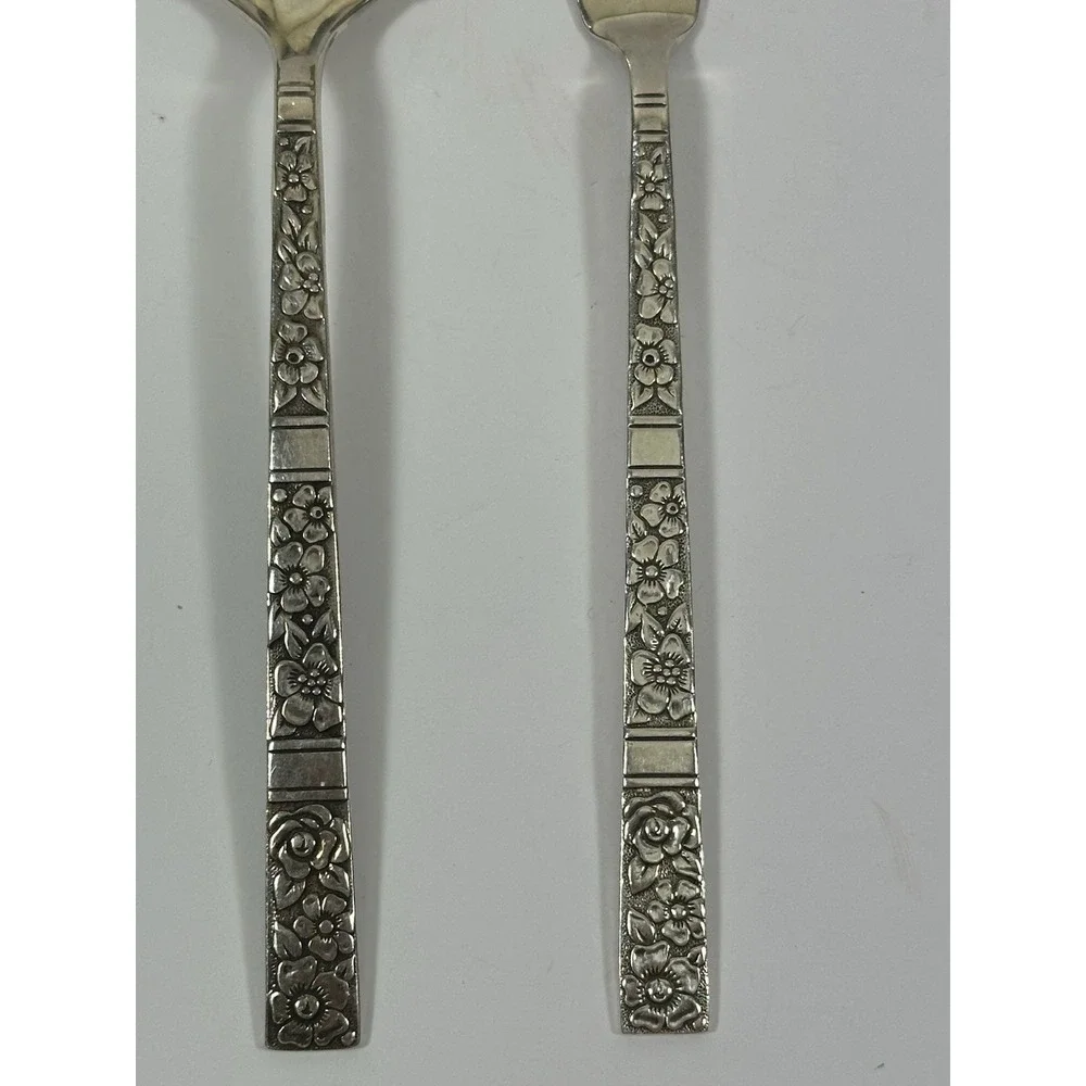 Rogers 1881 Venetian Garden Silverplate Sugar Spoon & Master Butter Knife Set